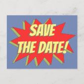スーパーヒーロー漫画日付の保存 案内ポストカード (正面)