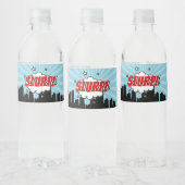 スーパーヒーロー漫画誕生日パーティーウォーターボトルラベル ペットボトルラベル (ボトル)