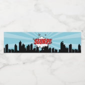 スーパーヒーロー漫画誕生日パーティーウォーターボトルラベル ペットボトルラベル (シングルラベル)