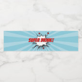 スーパーヒーロー漫画誕生日パーティーウォーターボトルラベル ペットボトルラベル (シングルラベル)