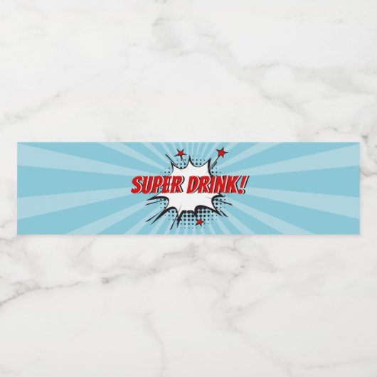 スーパーヒーロー漫画誕生日パーティーウォーターボトルラベル ペットボトルラベル (シングルラベル)