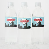 スーパーヒーロー漫画誕生日パーティーウォーターボトルラベル ペットボトルラベル (ボトル)