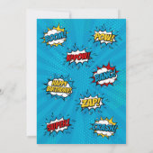 スーパーヒーロー漫画誕生日招待状ボーイ 招待状 (裏面)