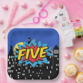 スーパーヒーロー漫画5thバースデーパーティープレート ペーパープレート (パーティー)