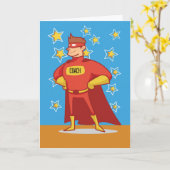 スーパーヒーロー父の日のコーチ カード (黄色い花)