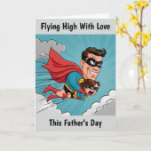 スーパーヒーロー父パーソナライズされた父の日 カード (黄色い花)