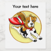 スーパーヒーロー犬おもしろいのビーグル ワインラベル (シングルラベル)