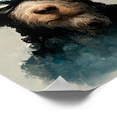 スーパーヒーロー犬の格好をしたプードル ポスター (角)