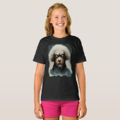 スーパーヒーロー犬の格好をしたプードル Tシャツ (正面フル)
