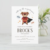 スーパーヒーロー犬の誕生日パーティー プチプラパーティー 招待状 (スタンド正面)