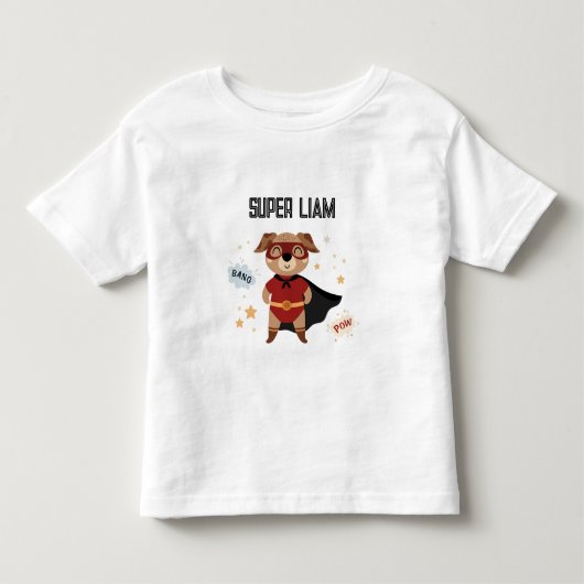 スーパーヒーロー犬 赤ちゃん 幼児 Tシャツ (正面)