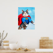 スーパーヒーロー猫はおもしろいとポスタ予測できなー ポスター (キッチン)