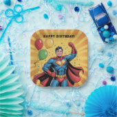 スーパーヒーロー男子 誕生日パーティー ペーパープレート (パーティー)