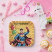 スーパーヒーロー男子 誕生日パーティー ペーパープレート (パーティー)