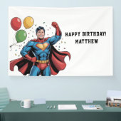 スーパーヒーロー男子 誕生日パーティー 横断幕 (トレードショー)
