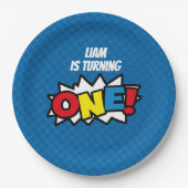 スーパーヒーロー第1 Birthayの紙皿 ペーパープレート (正面)