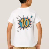 スーパーヒーロー誕生日の女の子の衣装トップ Tシャツ (裏面)