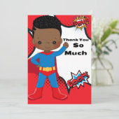 スーパーヒーロー誕生日サンキューカード (スタンド正面)