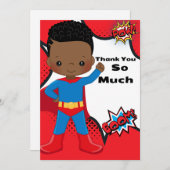 スーパーヒーロー誕生日サンキューカード (正面/裏面)