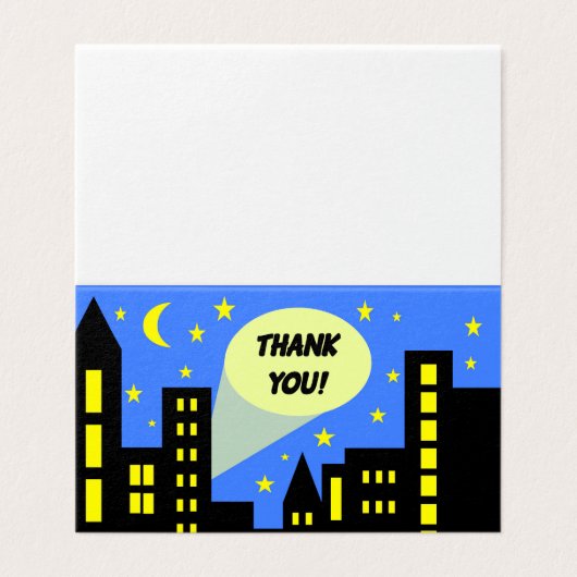 スーパーヒーロー誕生日サンキューカード (外部フラット)