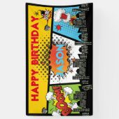 スーパーヒーロー誕生日バナー 横断幕 (縦)