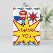 スーパーヒーロー誕生日パーソナライズされたサンキューカード サンキューカード (スタンド正面)