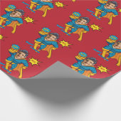 スーパーヒーロー🦸誕生日パーソナライズされたフォトギフトラップ ラッピングペーパー (角)