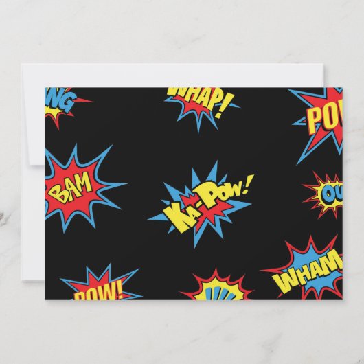 スーパーヒーロー誕生日パーテすごいィーヒーロー写真 招待状 (裏面)