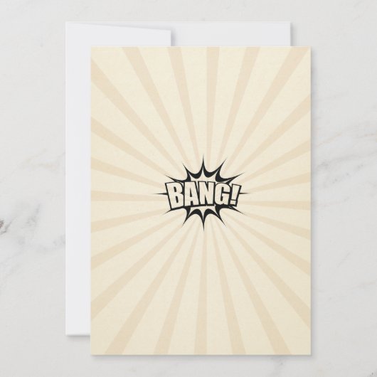 スーパーヒーロー誕生日パーティフォト招待状・ニュース 招待状 (裏面)