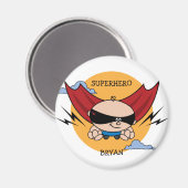 スーパーヒーロー誕生日パーティーの好意マグネット マグネット (正面/裏面)