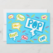 スーパーヒーロー誕生日パーティーの招待を呼ぶ 招待状 (裏面)