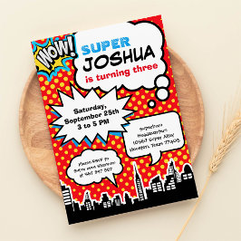 スーパーヒーロー誕生日パーティーの招待 招待状