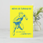 スーパーヒーロー誕生日パーティーの招待 招待状 (スタンド正面)