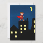 スーパーヒーロー誕生日パーティーの招待 招待状 (裏面)