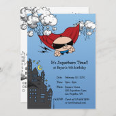 スーパーヒーロー誕生日パーティー招待カード 招待状 (正面/裏面)