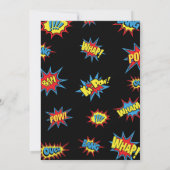 スーパーヒーロー誕生日パーティー スーパーヒーロー少年少女写真 招待状 (裏面)