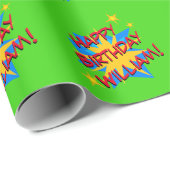 スーパーヒーロー誕生日パーティー ラッピングペーパー (ロールコーナー)