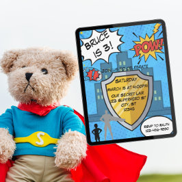 スーパーヒーロー誕生日パーティー 招待状