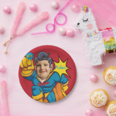 スーパーヒーロー🦸誕生日ファンタスティック飛んでいるキッドバジェット ペーパープレート (パーティー)