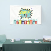 スーパーヒーロー誕生日ボーイバナーバックドロップ 横断幕 (トレードショー)