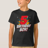 スーパーヒーロー誕生日ボーイ – 5歳 – 5誕生日 Tシャツ (正面)