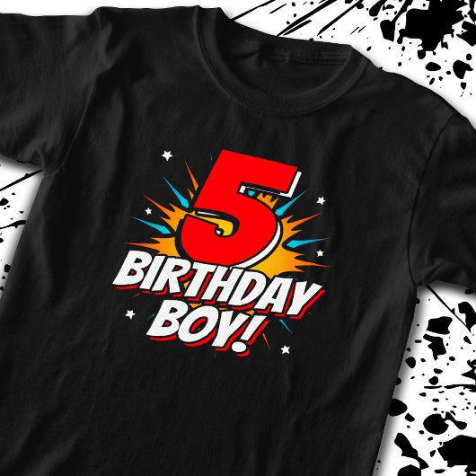 スーパーヒーロー誕生日ボーイ – 5歳 – 5誕生日 Tシャツ
