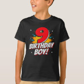 スーパーヒーロー誕生日ボーイ – 9歳 – 9誕生日 Tシャツ (正面)