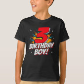 スーパーヒーロー誕生日少年 – 3歳 – 3歳の誕生日 Tシャツ (正面)