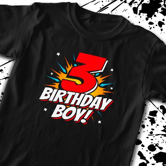 スーパーヒーロー誕生日少年 – 3歳 – 3歳の誕生日 Tシャツ