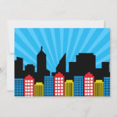 スーパーヒーロー誕生日招待状と写真 招待状 (裏面)