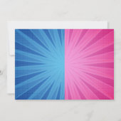 スーパーヒーロー誕生日招待状(スプリット漫画スタイル) 招待状 (裏面)