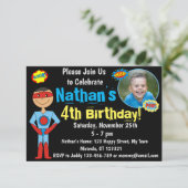 スーパーヒーロー誕生日招待状 招待状 (スタンド正面)