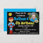 スーパーヒーロー誕生日招待状 招待状 (正面/裏面)