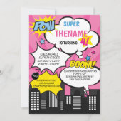 スーパーヒーロー誕生日招待状 招待状 (正面)